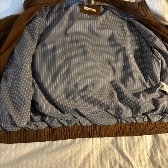 Massimo Dutti Tan Suede Bomber Jacket 100% Goatskin Size S/36 - Picture 12 of 16